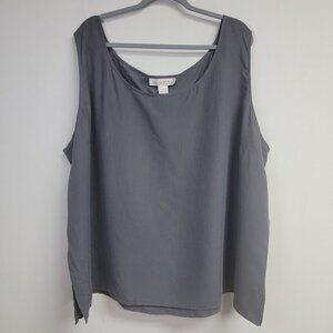 Silhouettes Womens Gray 100% Silk Tank Size 34 Sleeveless Neutral Office Layer
